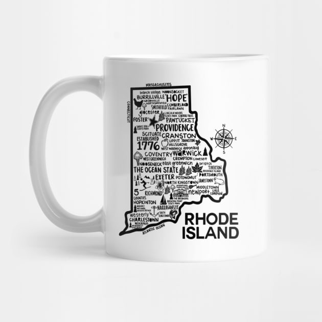 Rhode Island Map by fiberandgloss